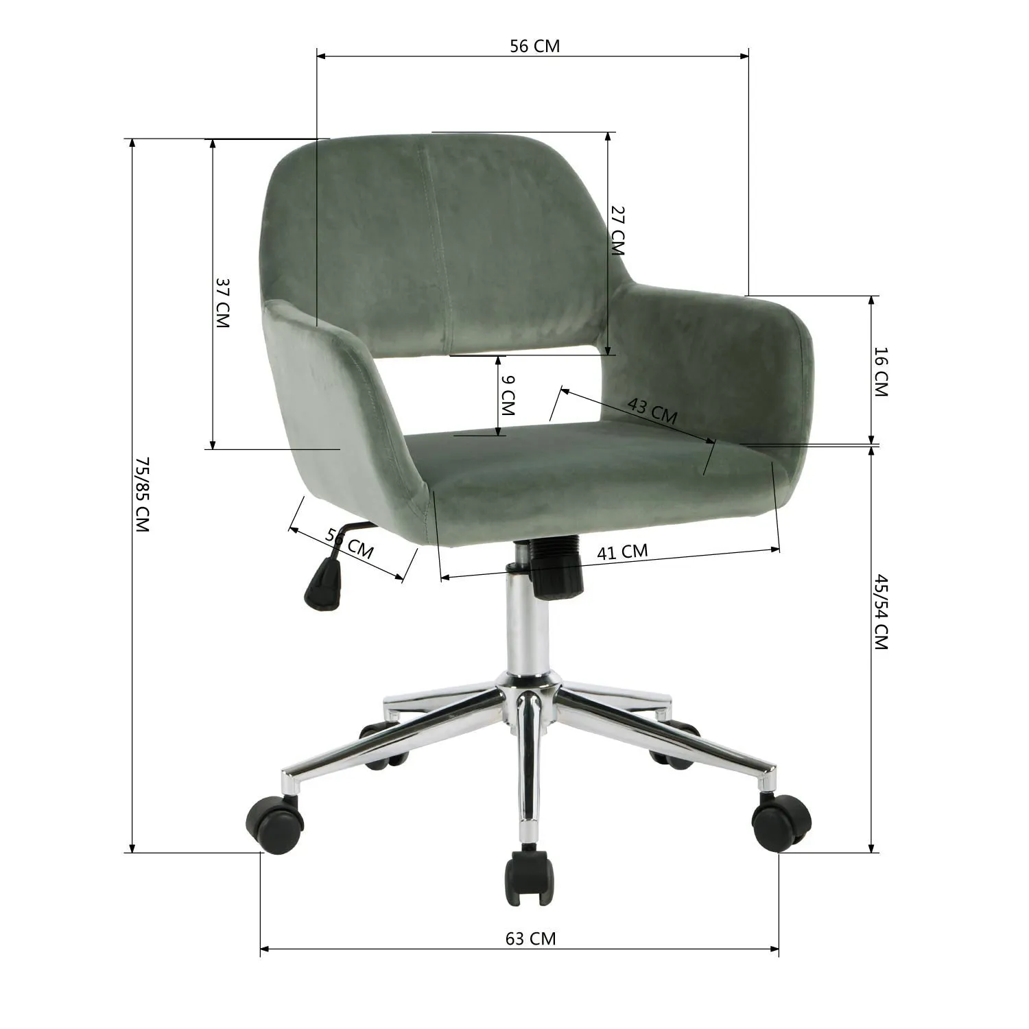360 Degree Swivel Task Chair with Ergonomic Design, Height Adjustable For Living Room-Homy Casa