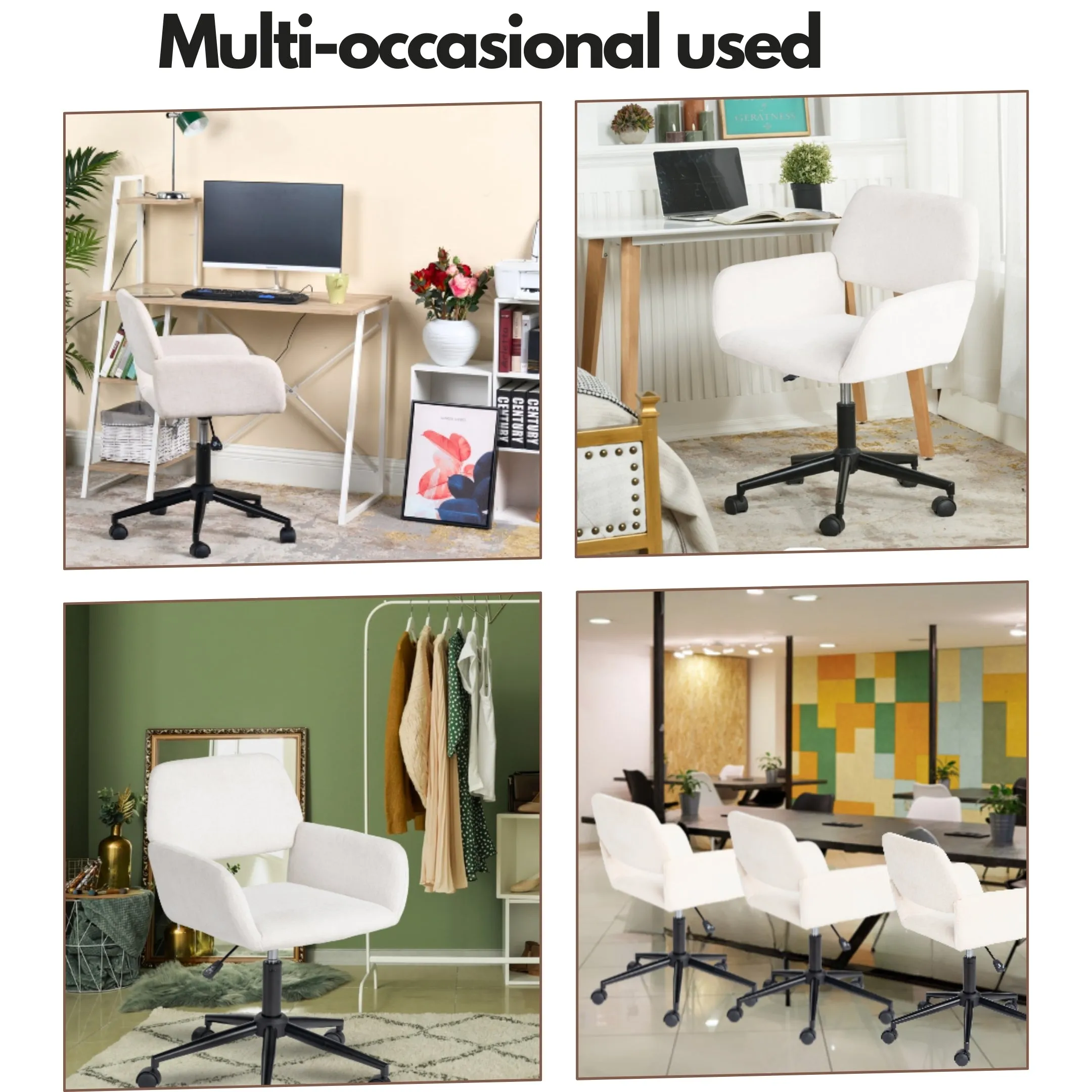 360 Degree Swivel Task Chair with Ergonomic Design, Height Adjustable For Living Room-Homy Casa