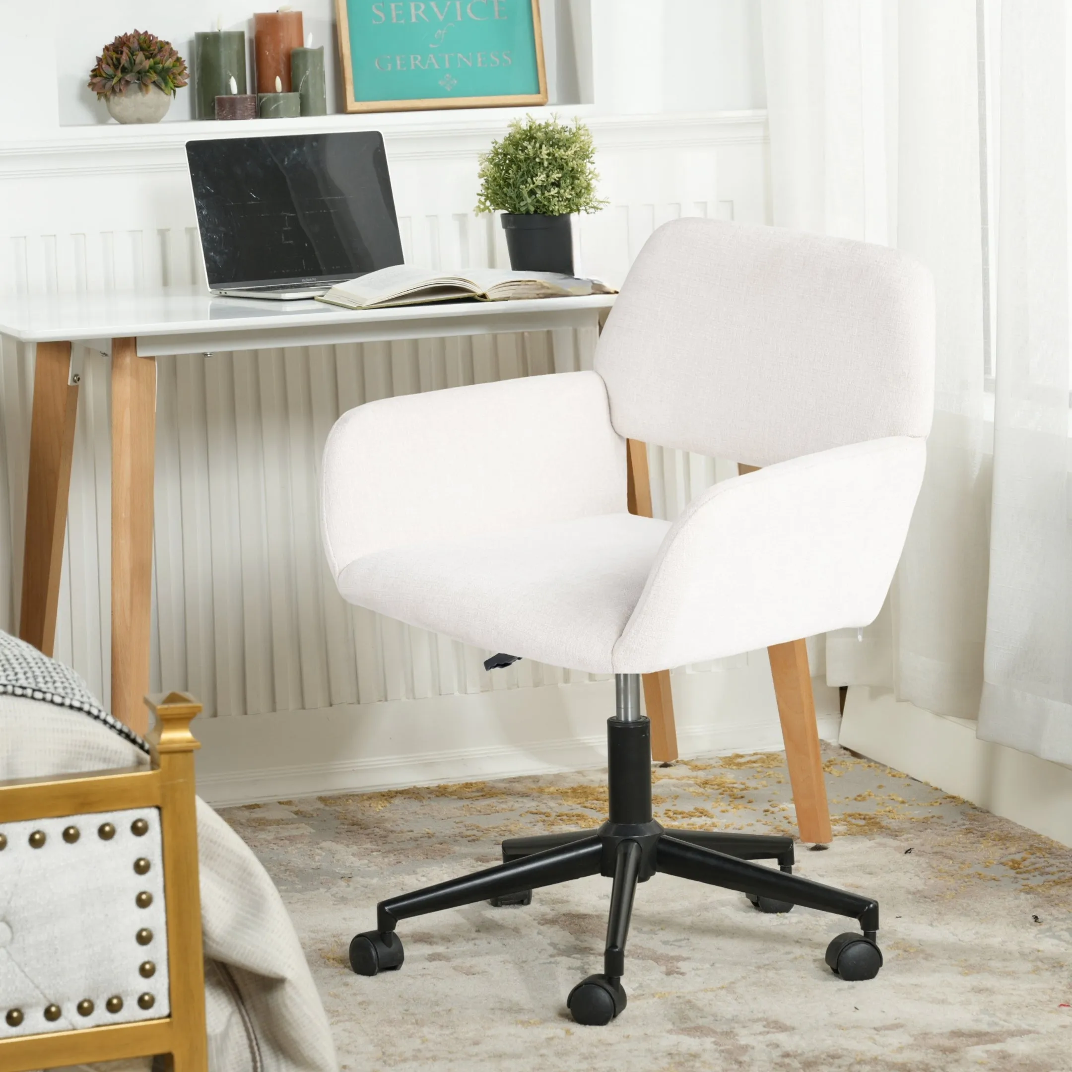 360 Degree Swivel Task Chair with Ergonomic Design, Height Adjustable For Living Room-Homy Casa