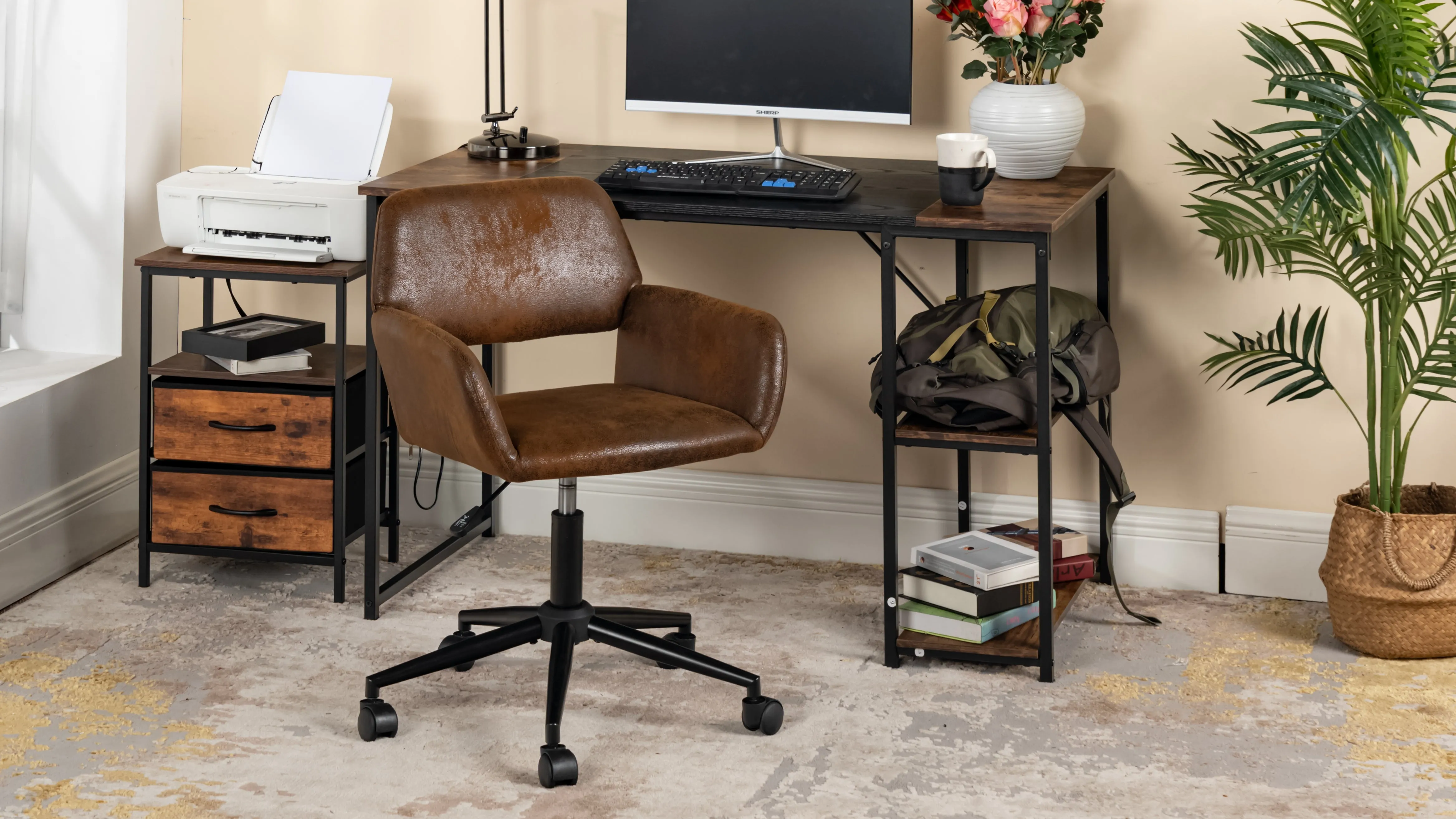 360 Degree Swivel Task Chair with Ergonomic Design, Height Adjustable For Living Room-Homy Casa