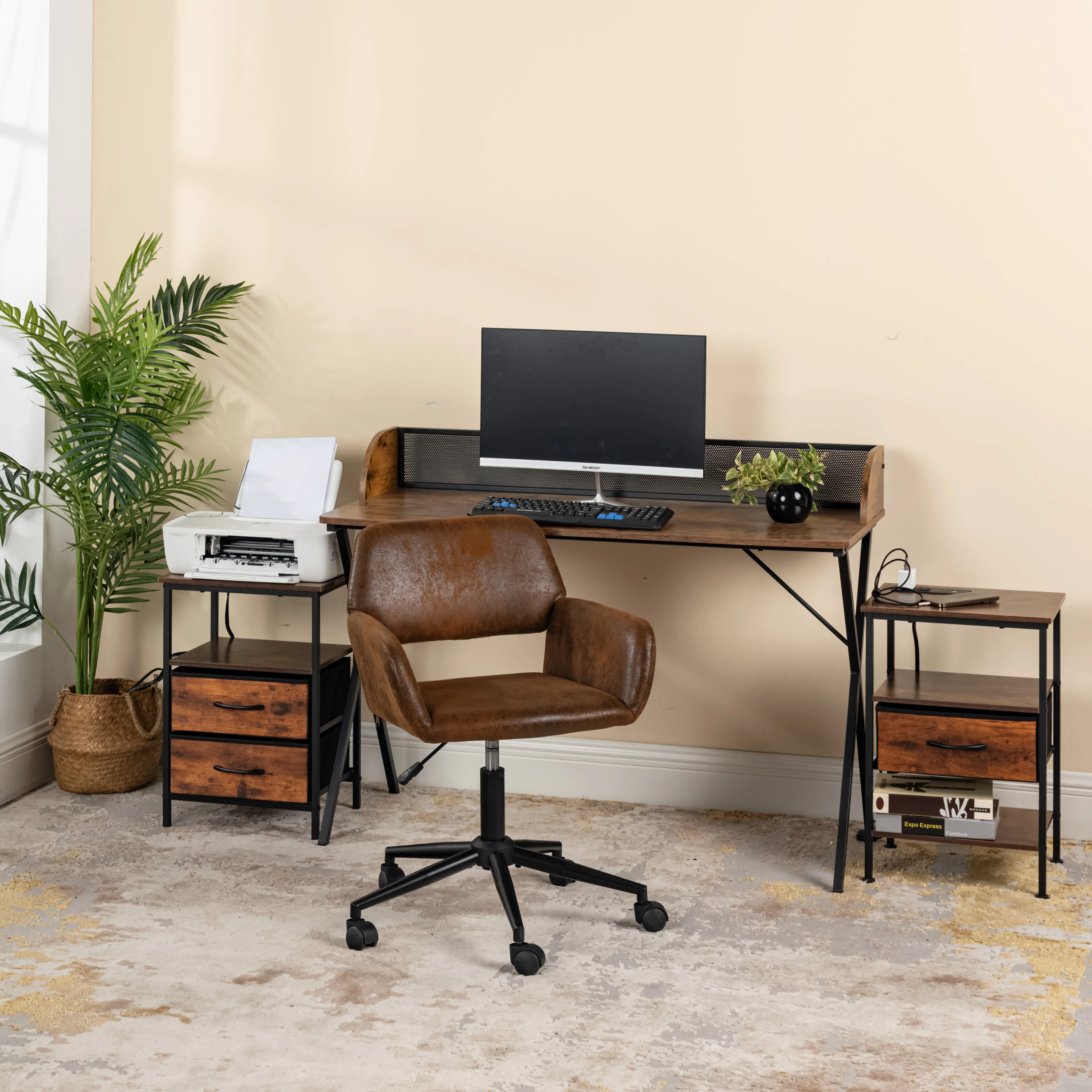 360 Degree Swivel Task Chair with Ergonomic Design, Height Adjustable For Living Room-Homy Casa