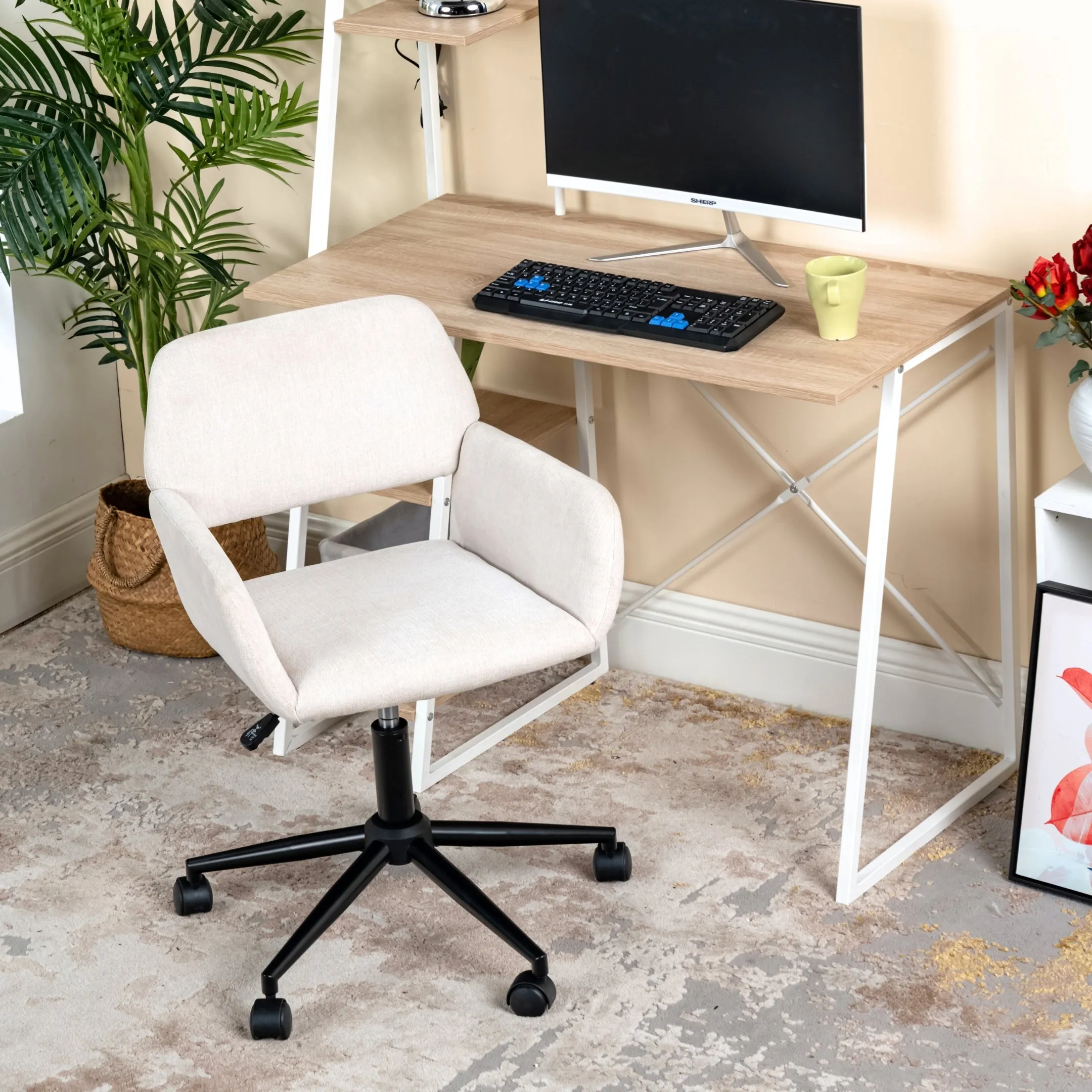 360 Degree Swivel Task Chair with Ergonomic Design, Height Adjustable For Living Room-Homy Casa