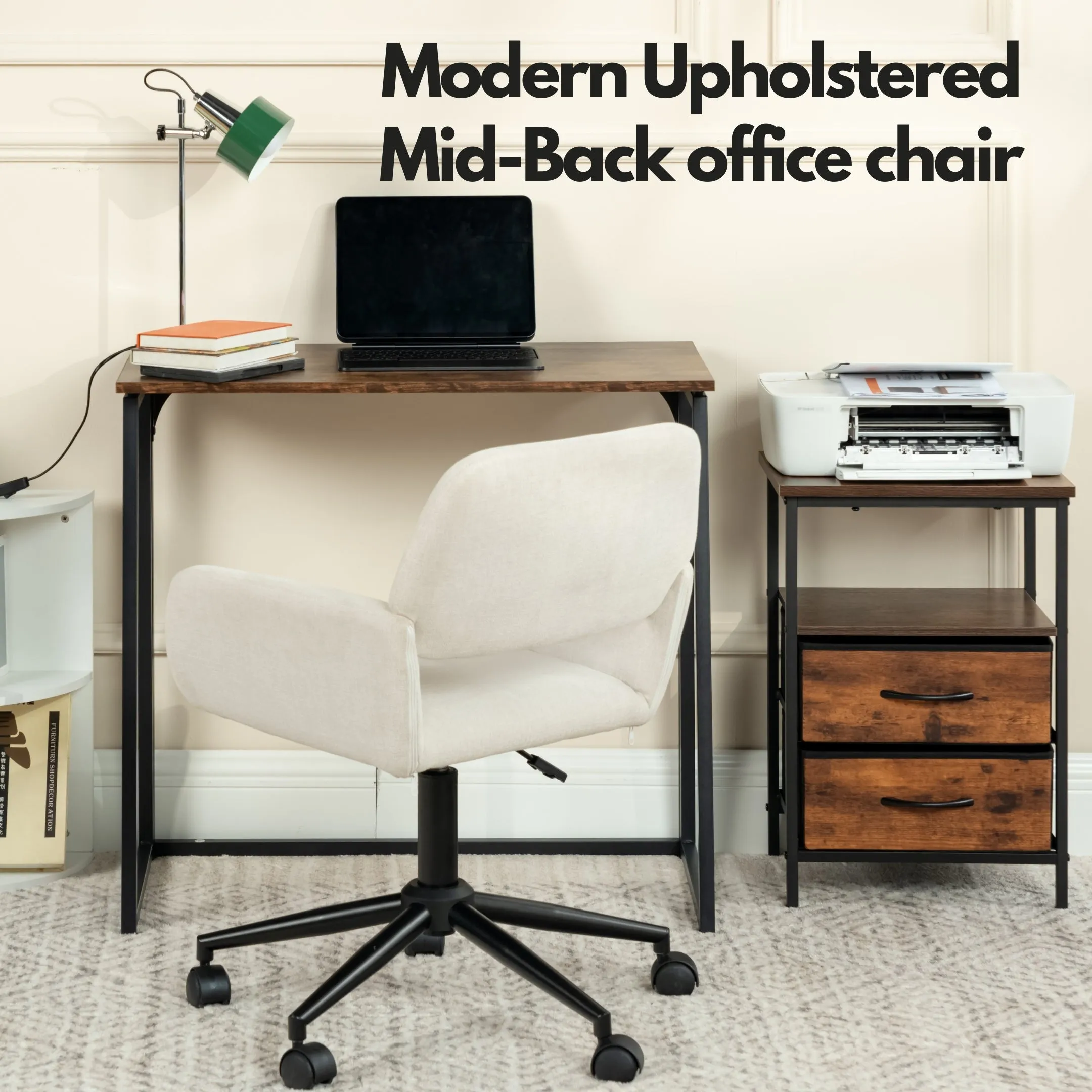 360 Degree Swivel Task Chair with Ergonomic Design, Height Adjustable For Living Room-Homy Casa