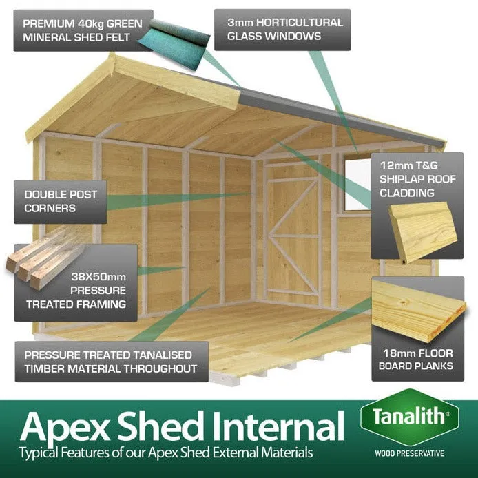 5ft x 14ft Apex Summer Shed