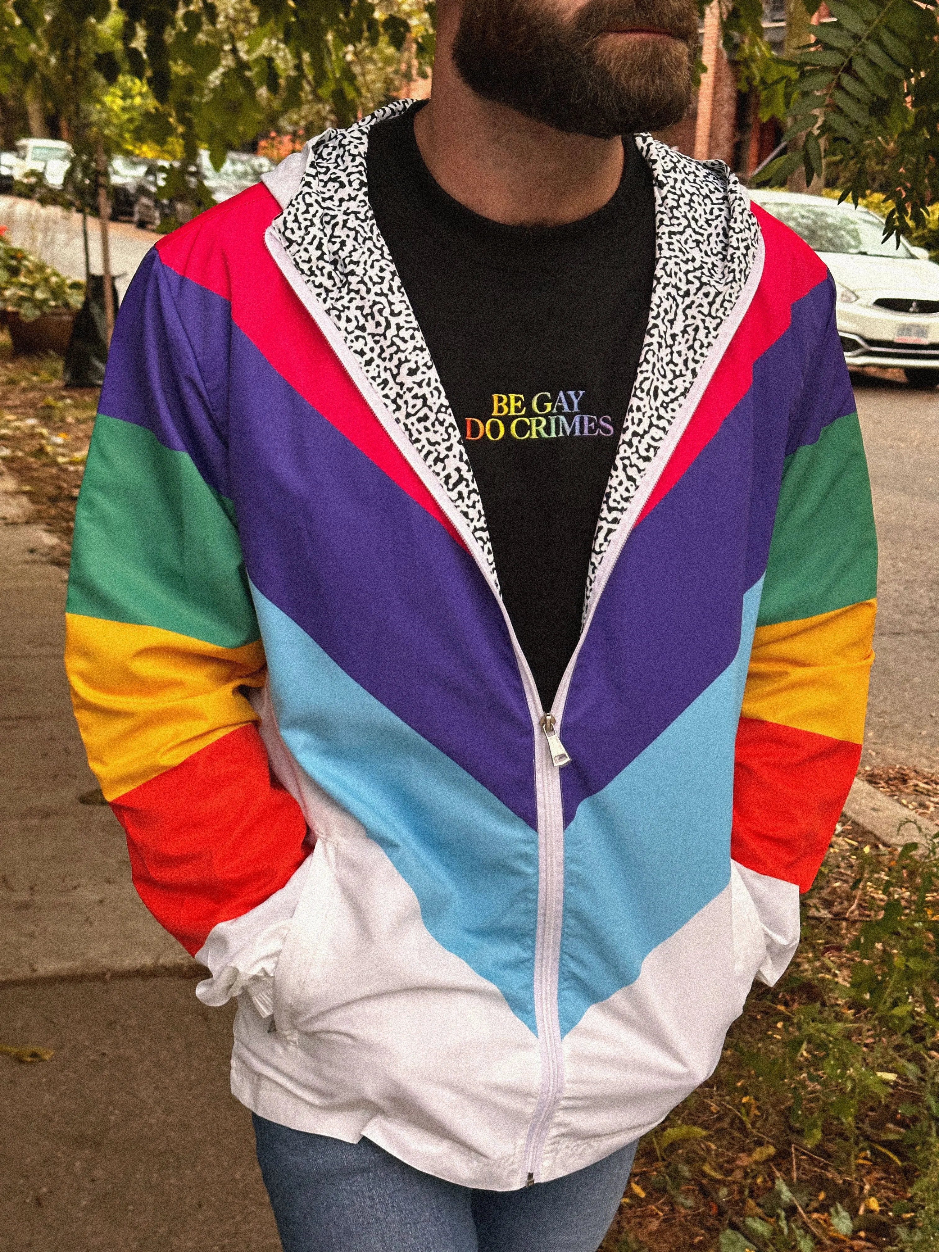 80's Rainbow Windbreaker
