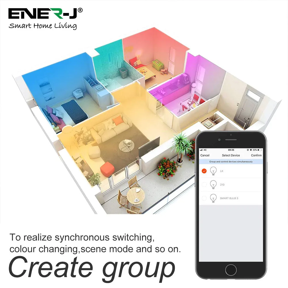 9W Smart Colour Changing Light Bulb, B22 RGB CCT Colour Changing Bulbs, Bluetooth APP Control LED Bulbs Bayonet, Dimmable RGB and White Light, Mood Light for Room Decor & Party