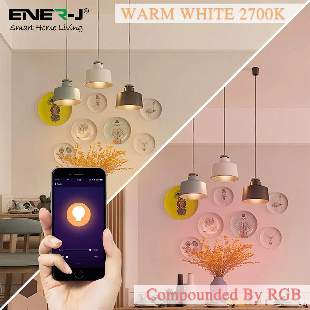 9W Smart Colour Changing Light Bulb, B22 RGB CCT Colour Changing Bulbs, Bluetooth APP Control LED Bulbs Bayonet, Dimmable RGB and White Light, Mood Light for Room Decor & Party