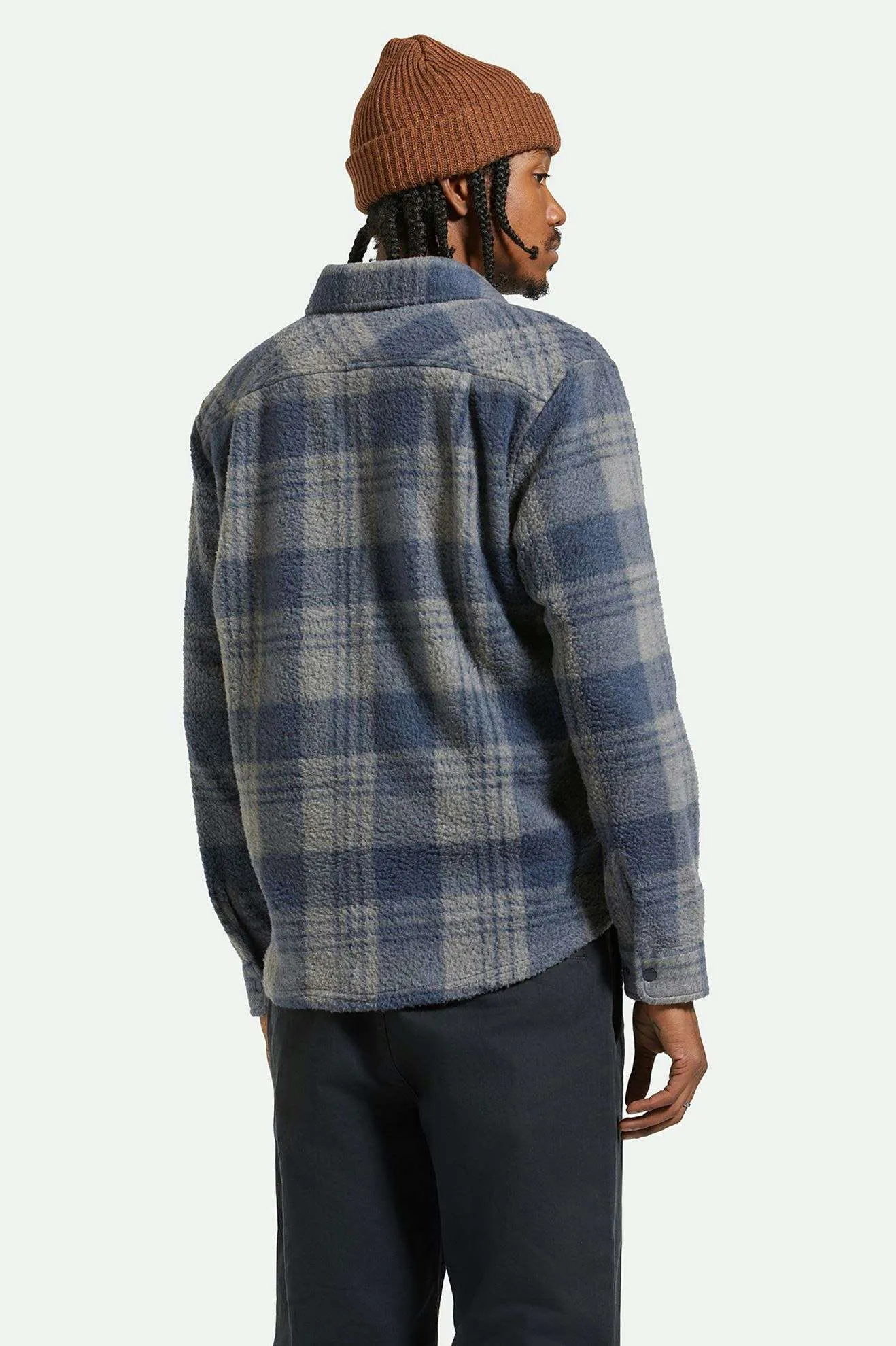 Bowery Arctic Stretch L/S Fleece - Washed Navy/Beige Plaid