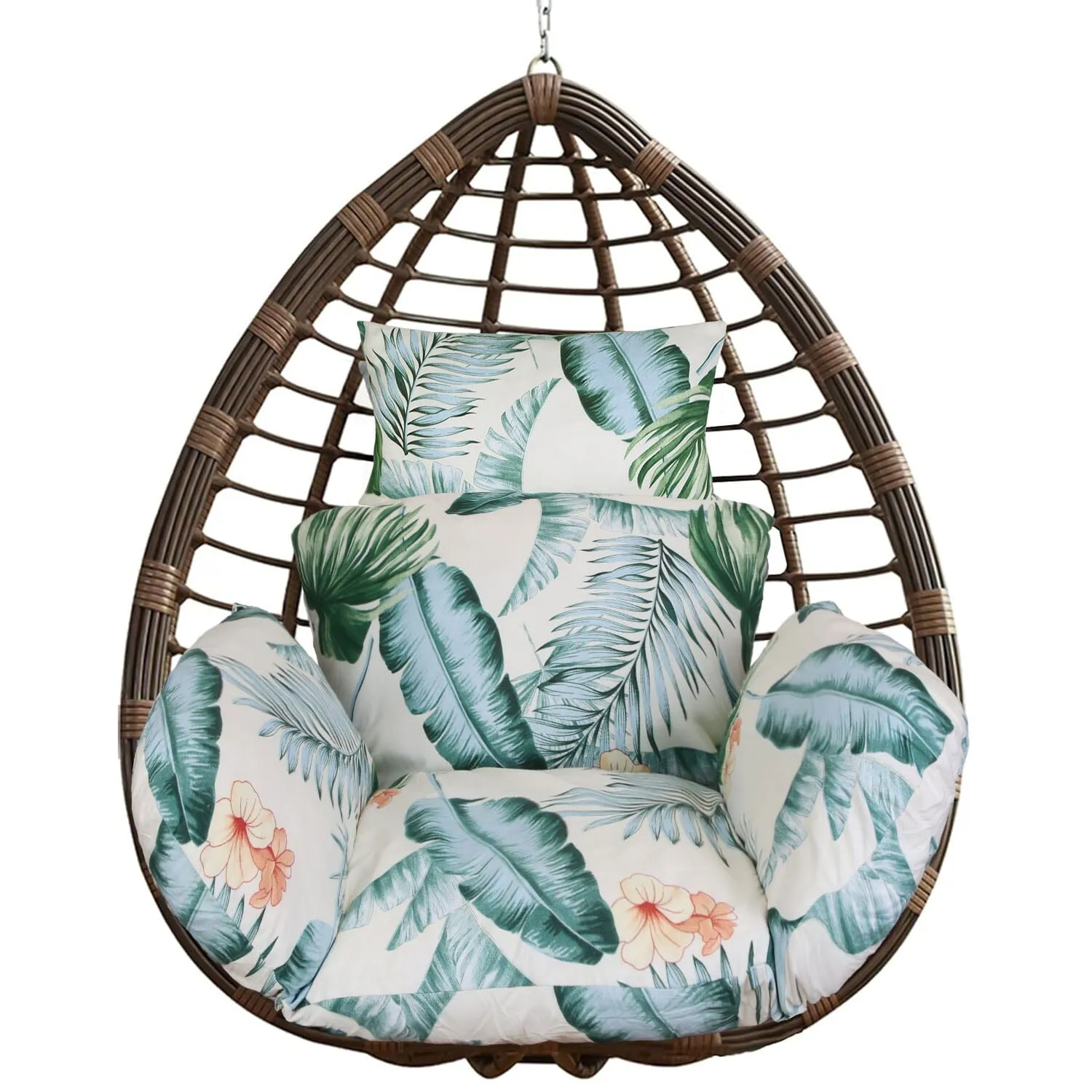 Egg Chair Hanging Basket Seat Soft Cushion with Headrest