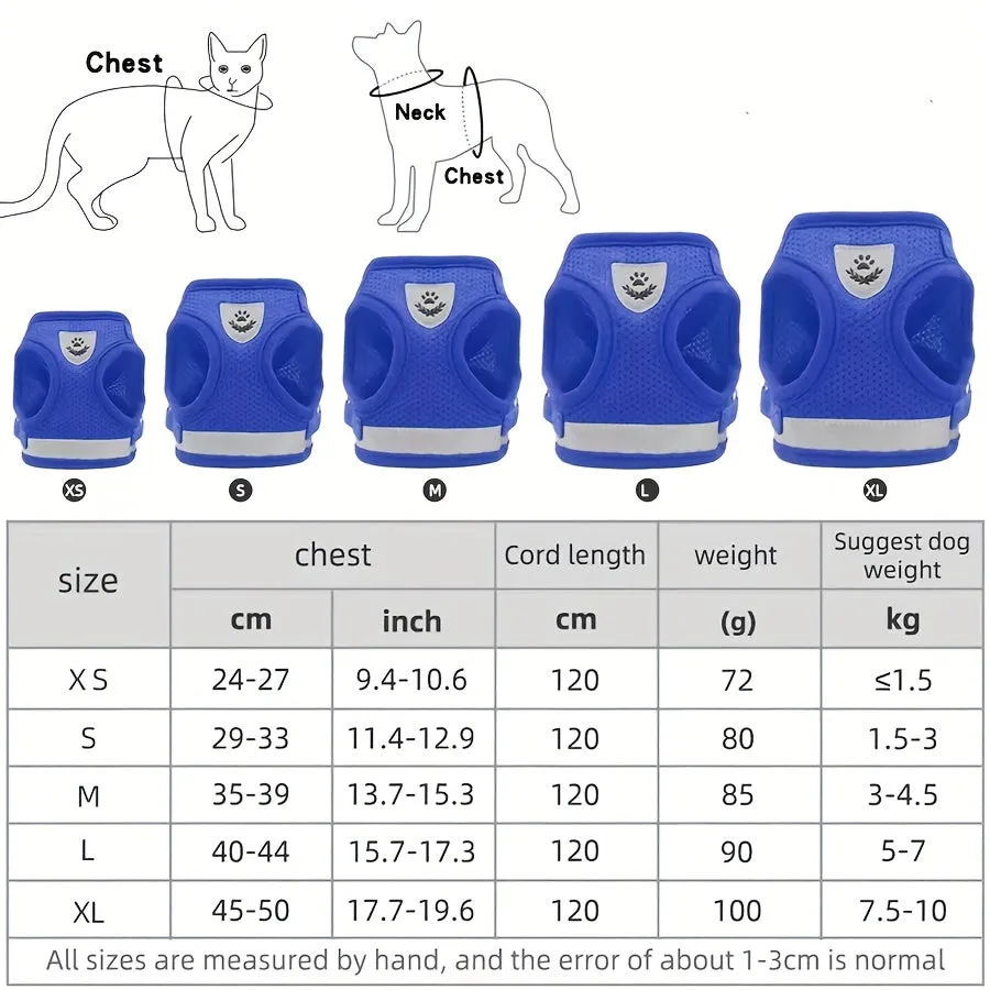 EscapeProof Cat Harness Set Breathable Adjustable Reflective  Easy Control