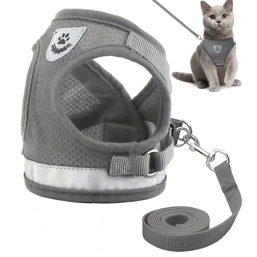 EscapeProof Cat Harness Set Breathable Adjustable Reflective  Easy Control