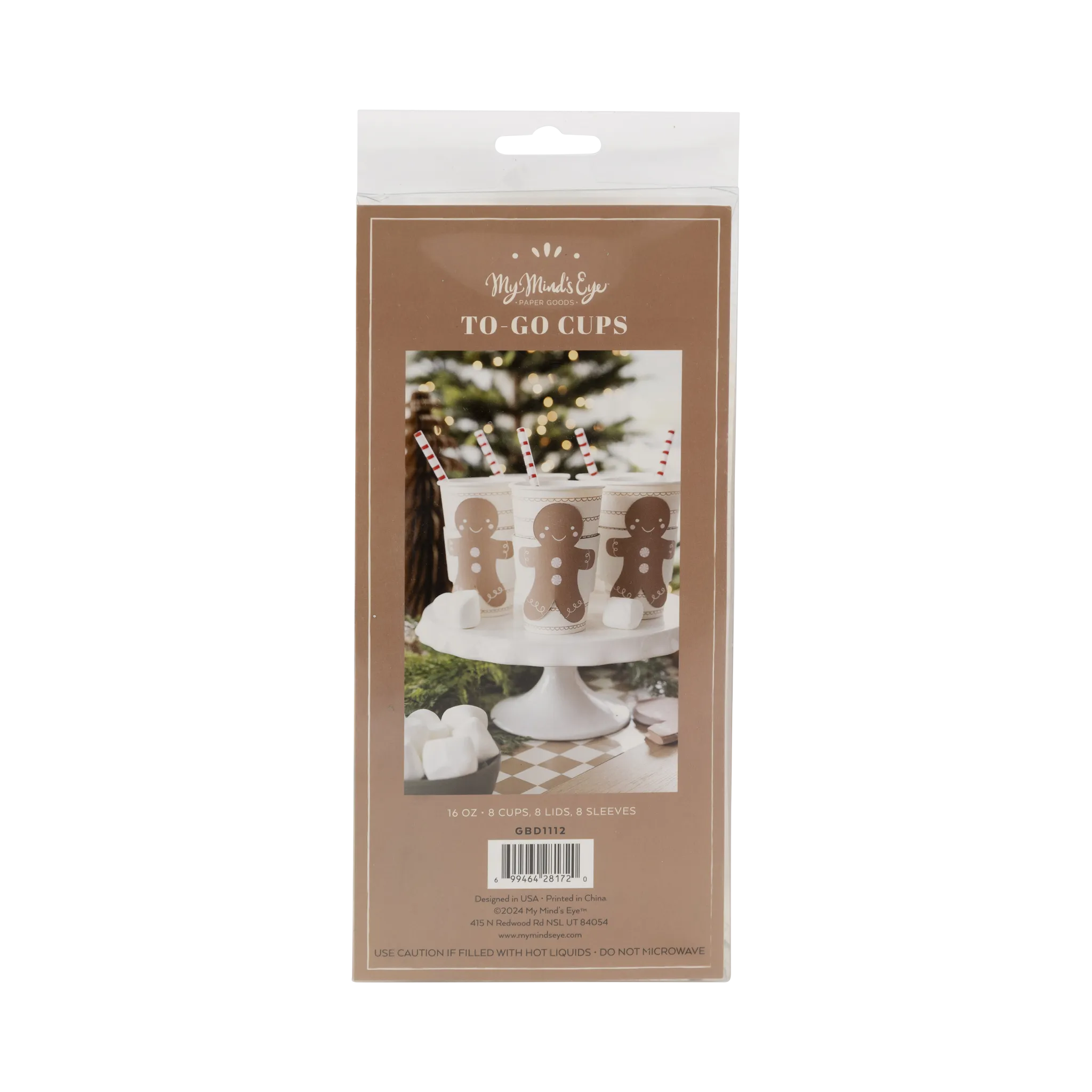 Gingerbread To Go Cups - set of 8