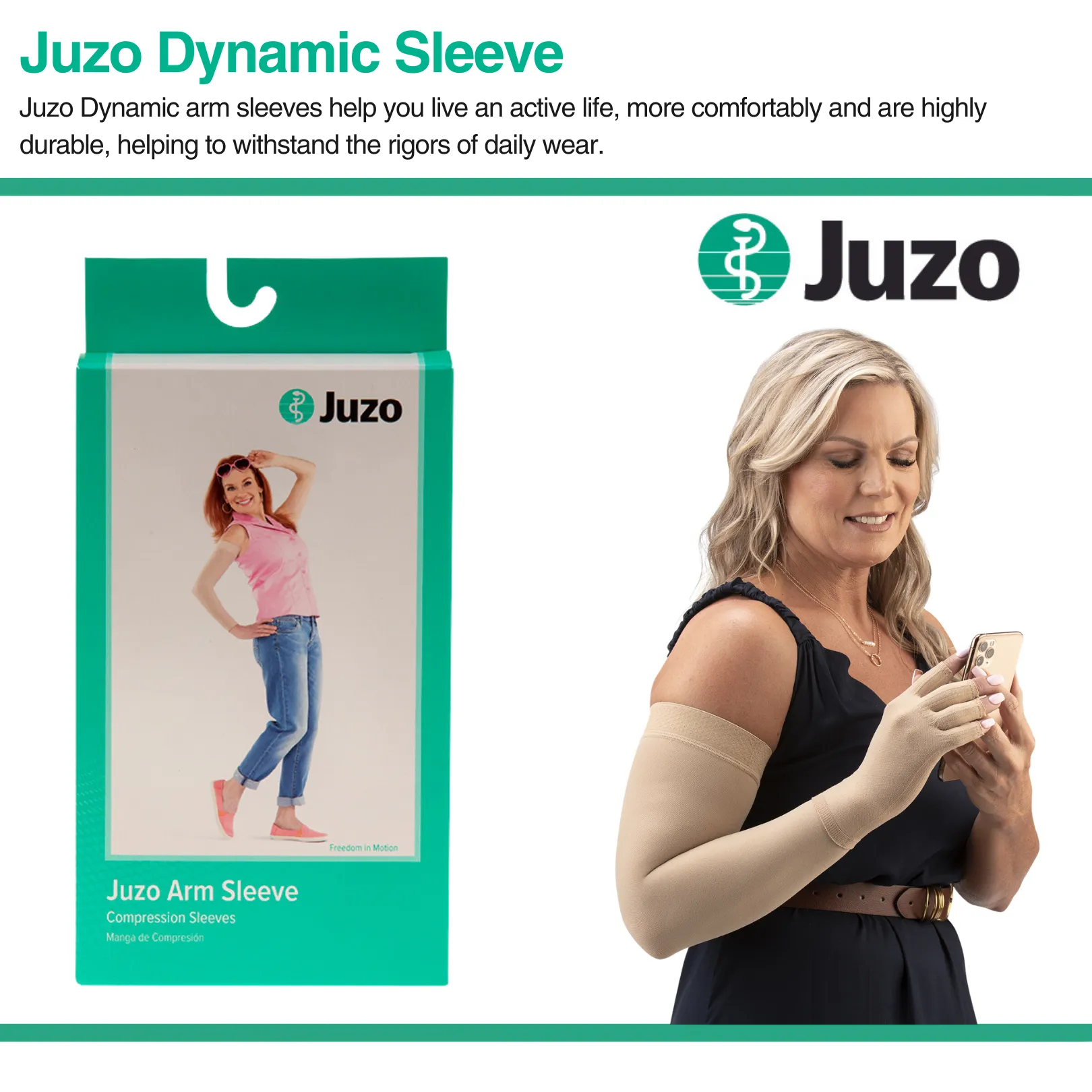 Juzo Dynamic Compression Arm Sleeve 30-40 mmHg, Beige