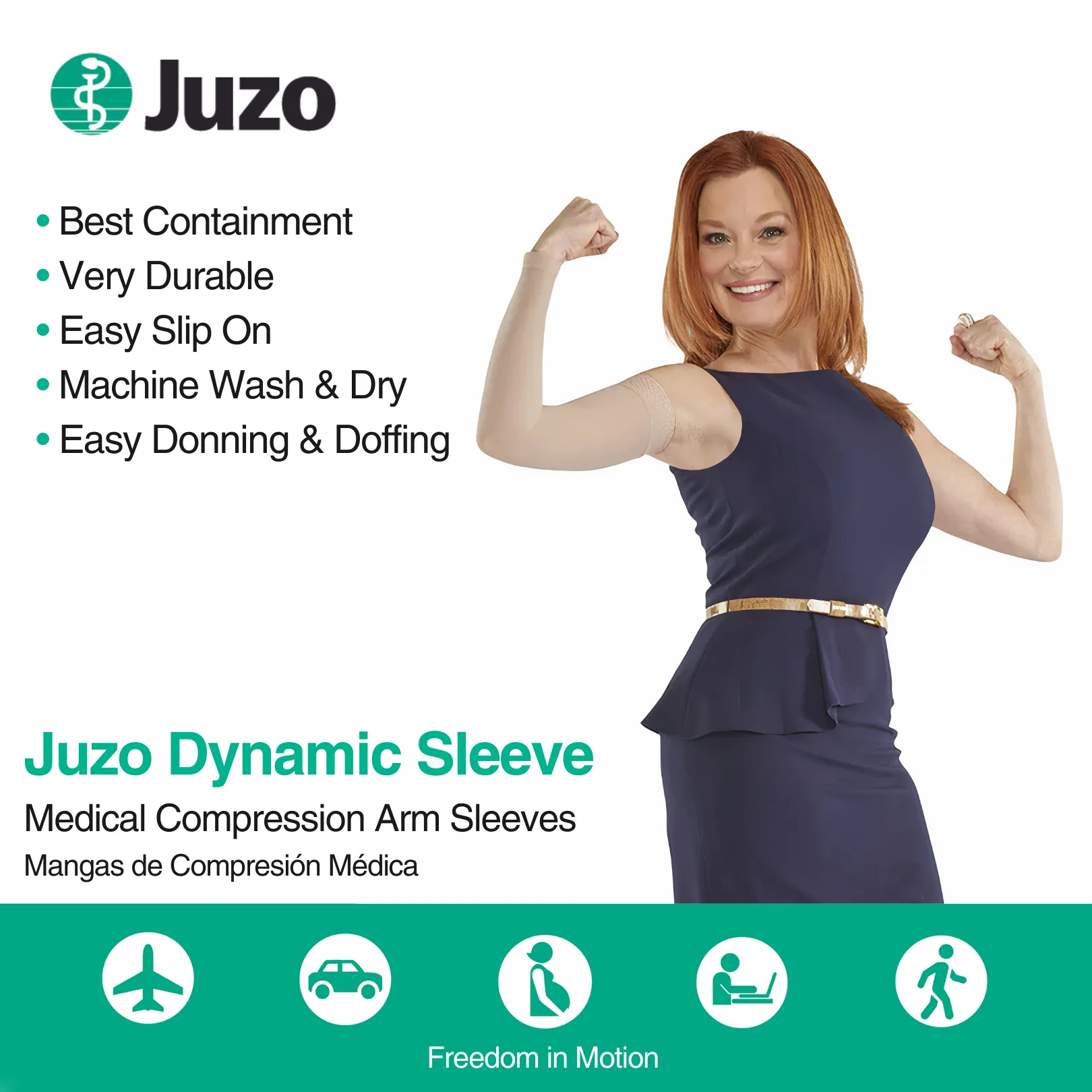 Juzo Dynamic Compression Arm Sleeve 30-40 mmHg, Beige
