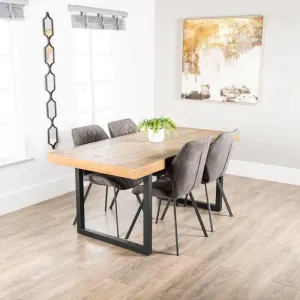 Lincoln Fixed Table & 4 Toronto Grey Chairs