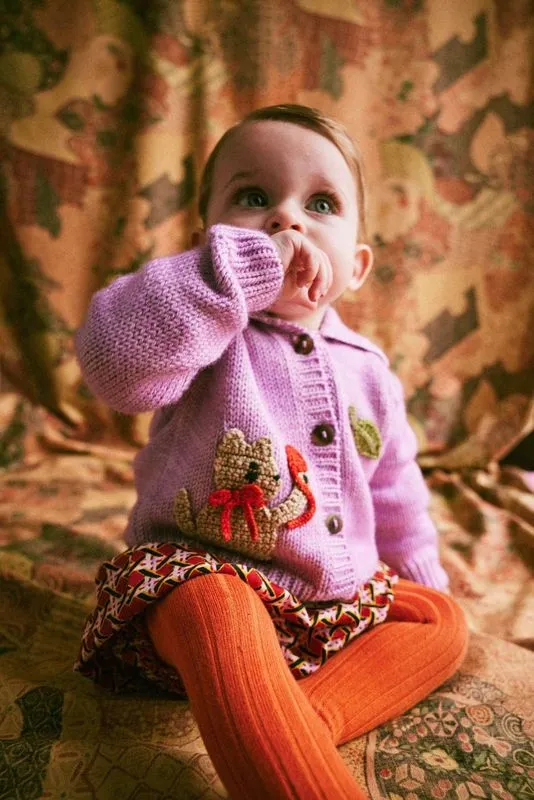 Meadow Motley Cardigan in Pink Lilac
