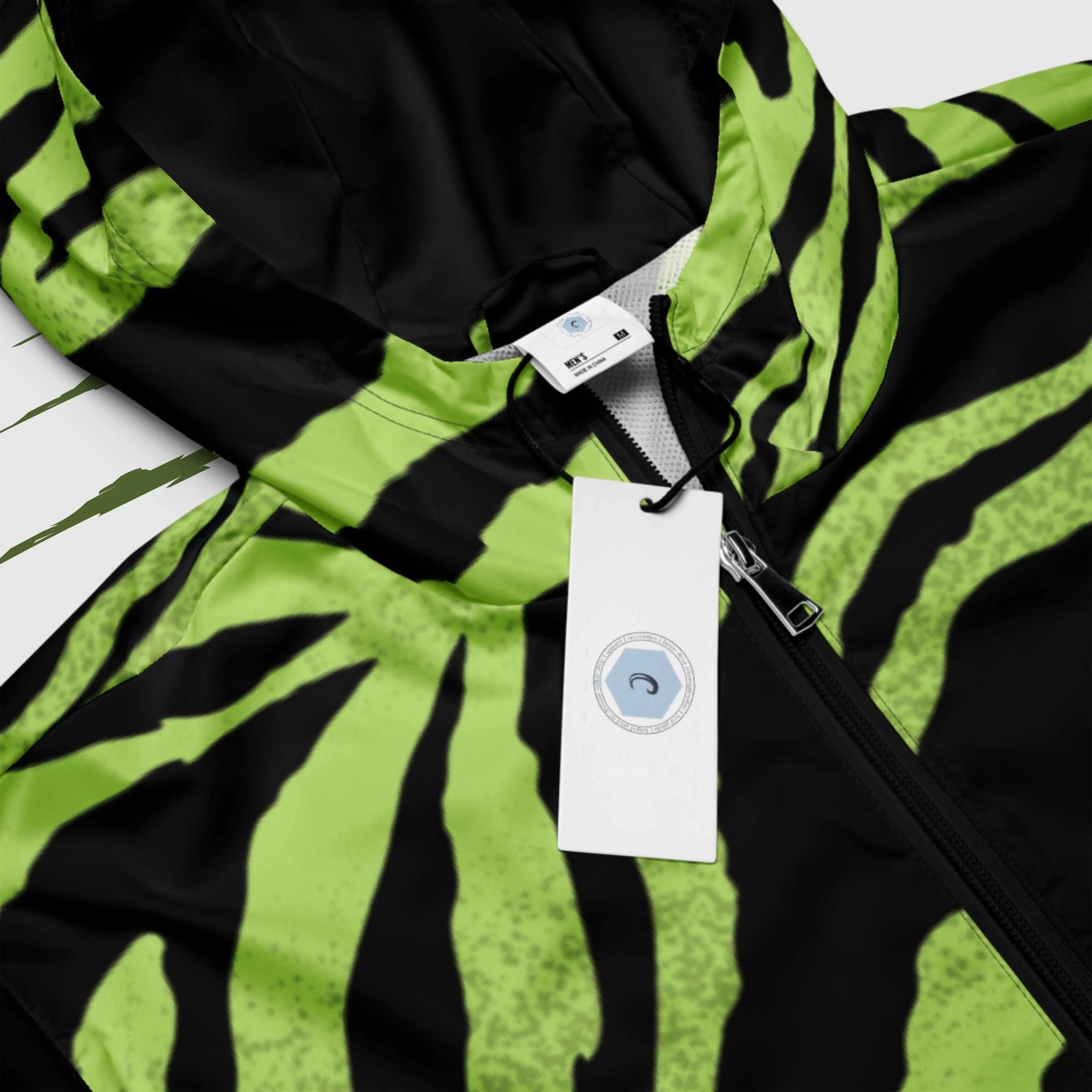 Men’s Green Tiger Pattern Windbreaker