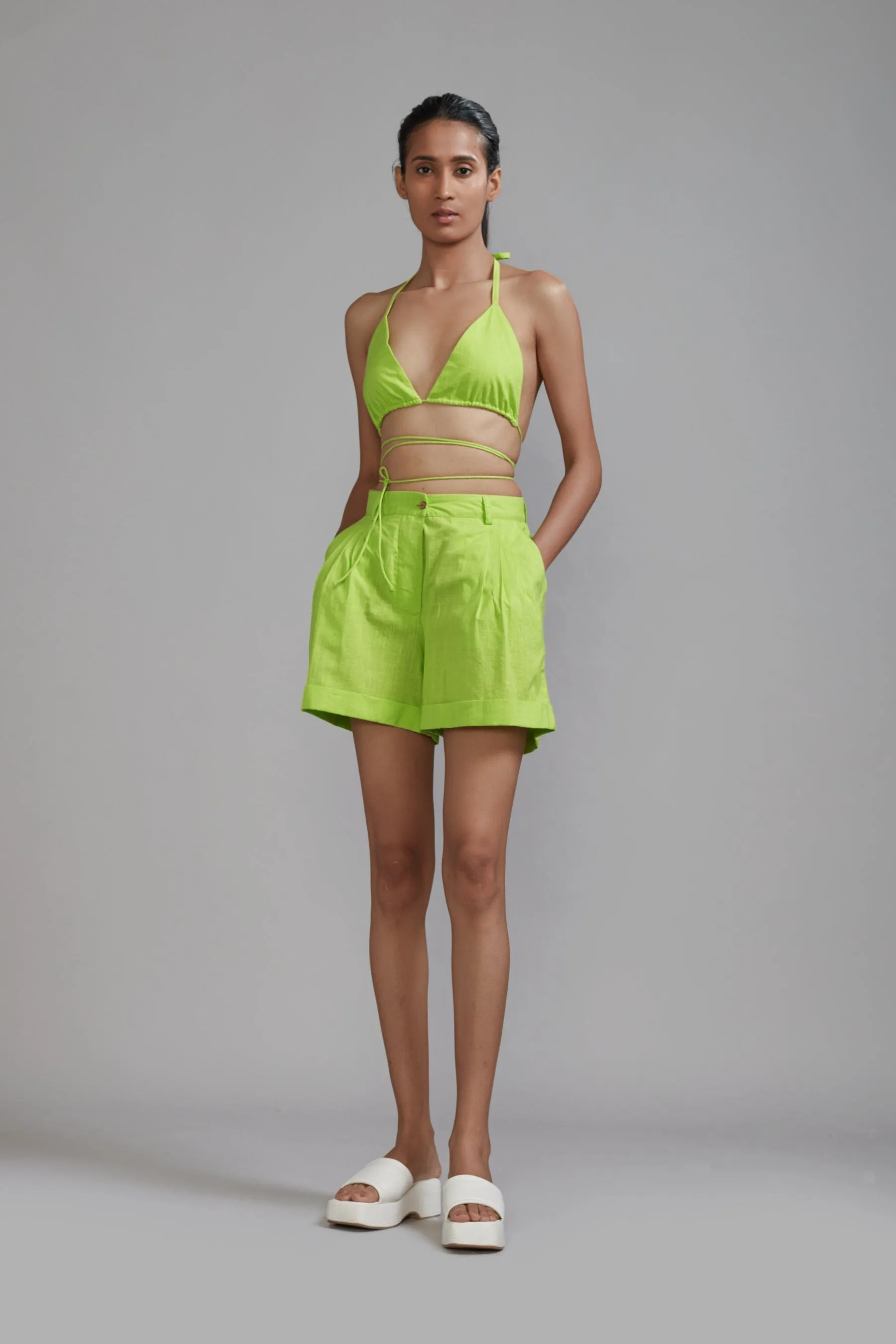 Neon Green Overlap Bralette