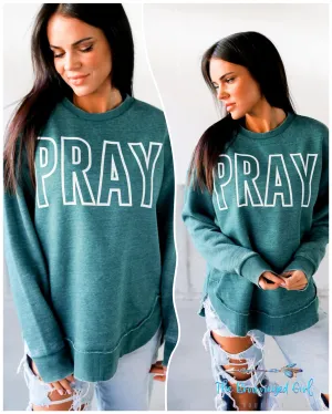 Pray Avery Jade Vintage Wash Fleece Sweatshirt