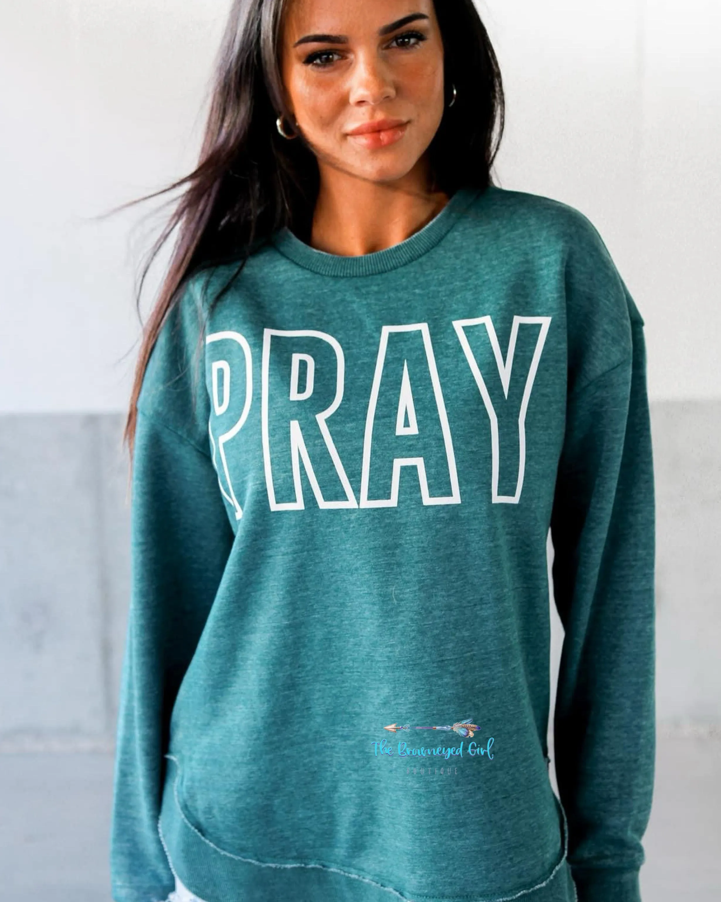 Pray Avery Jade Vintage Wash Fleece Sweatshirt