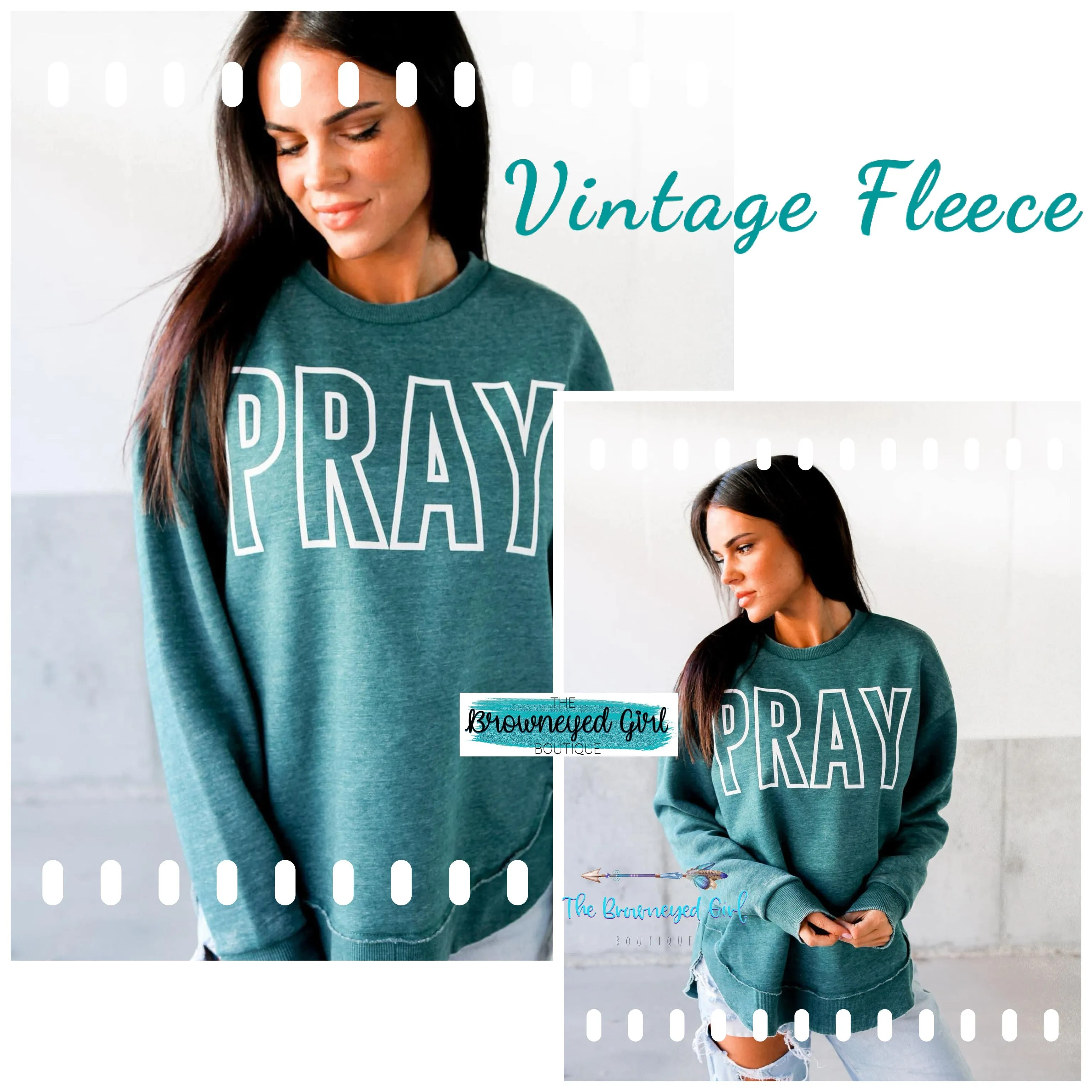 Pray Avery Jade Vintage Wash Fleece Sweatshirt