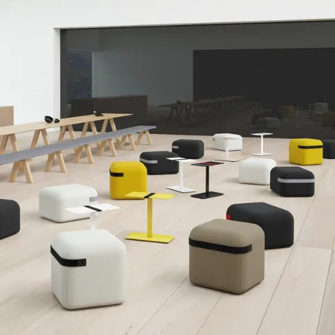 Upholstered Pouf stool I Soft-cube