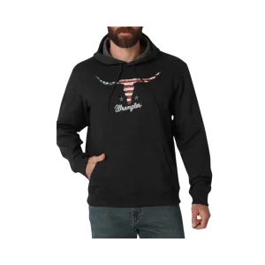 Wrangler Men's Longhorn American Flag Pullover Hoodie